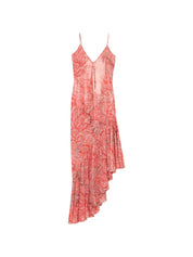 Etro Printed Asymmetric Dress — Orange Paisley, New In