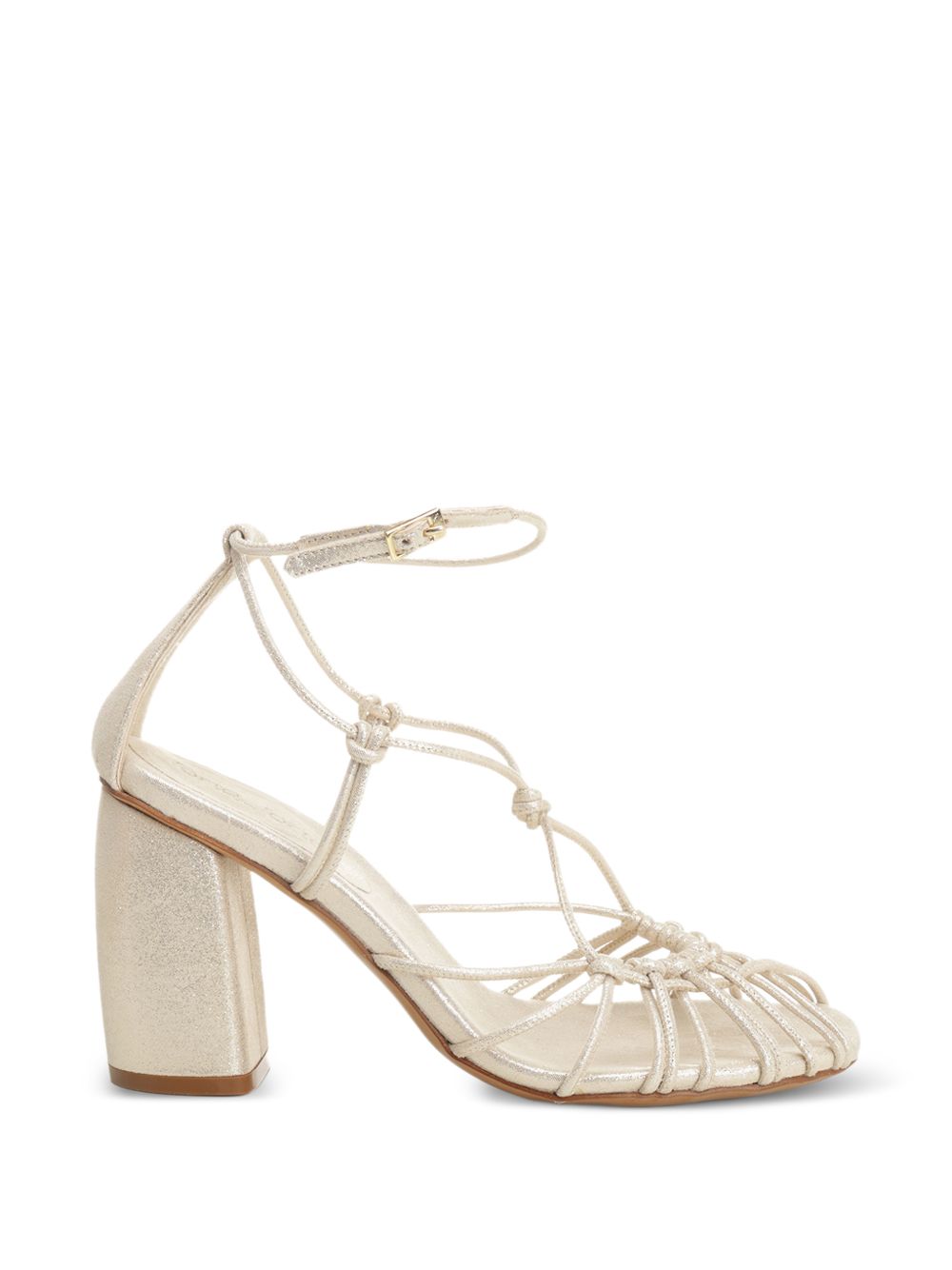 Forte Forte Sandals — Leather Heel Sandals (Platino)