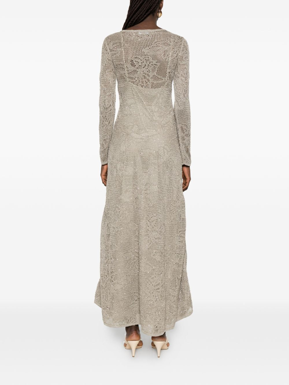 Fabiana Filippi Dresses – Lace Scoop-Neck Long Dress