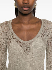 Fabiana Filippi Dresses – Lace Scoop-Neck Long Dress