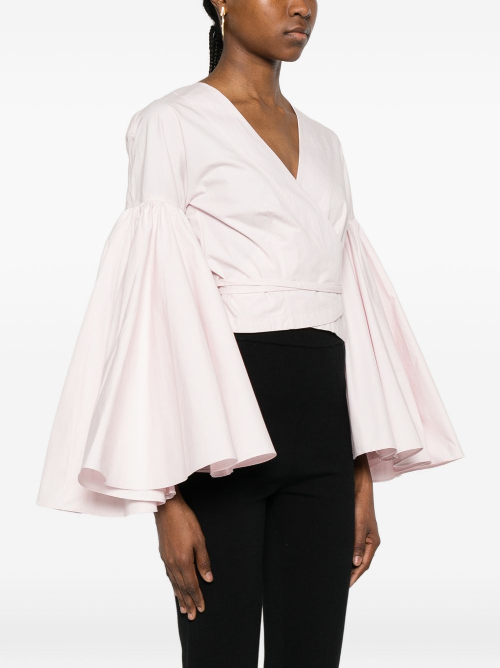 JACQUEMUS Le Cache Coeur Paysan Top — Pink Wrap Top