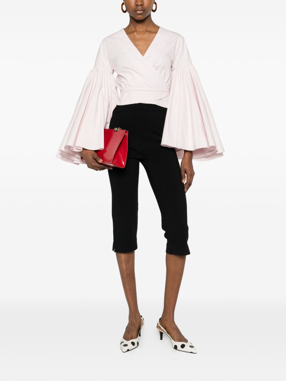 JACQUEMUS Le Cache Coeur Paysan Top — Pink Wrap Top
