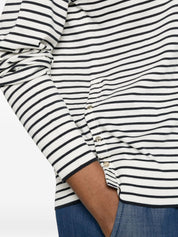 HERNO Cotton Blend Sweater — White Striped Topwear