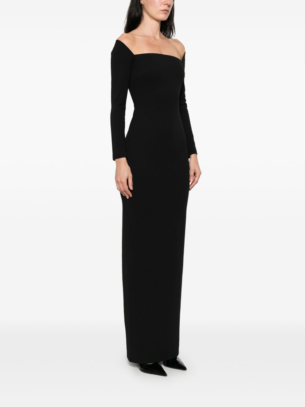 Solace London Lolita Maxi Dress — Black Square Neck
