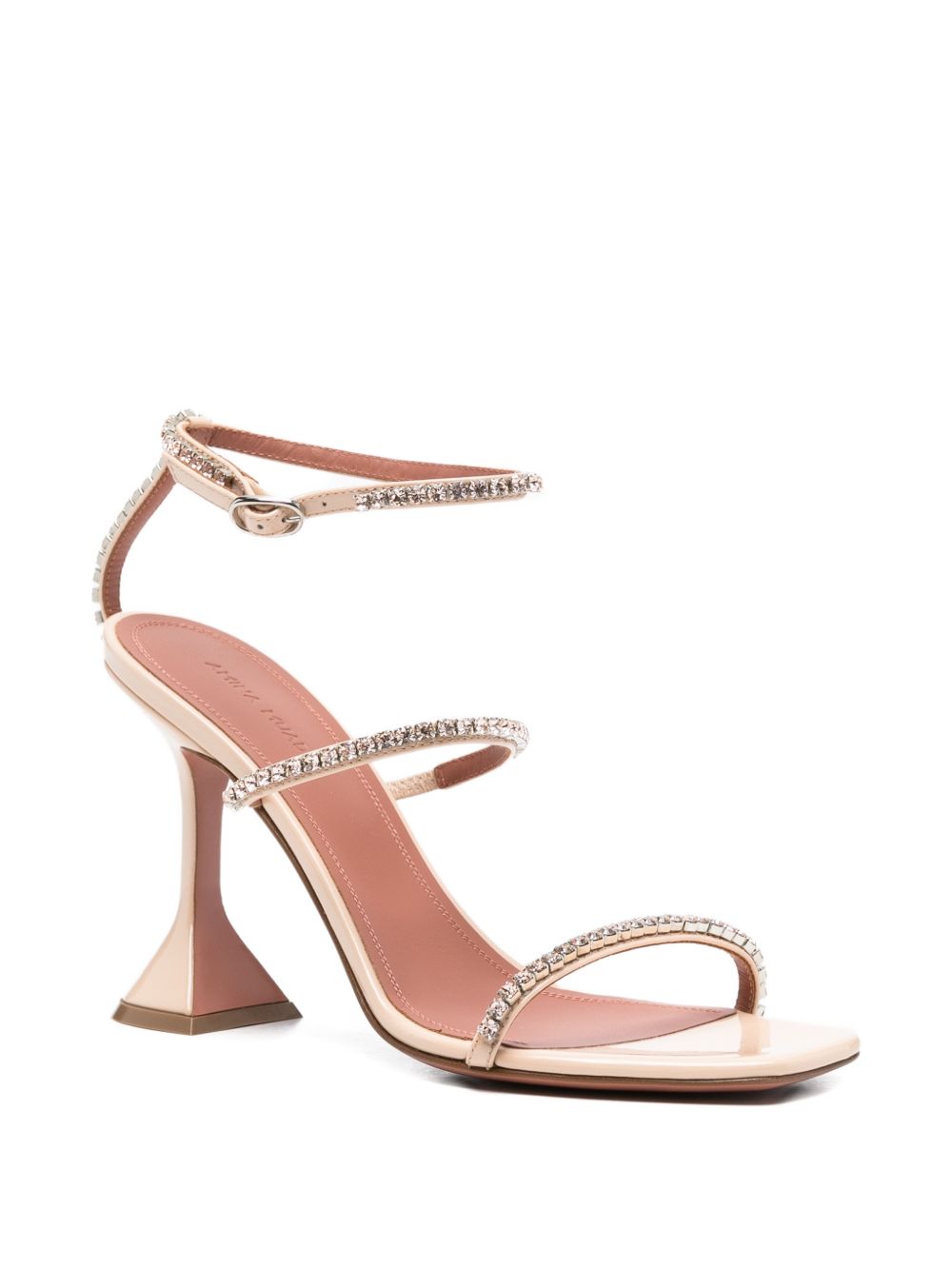Amina Muaddi Gilda Sandals — Gold Crystal Heels