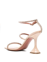Amina Muaddi Gilda Sandals — Gold Crystal Heels