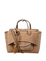 HIDESINS Flap Medium Leather Tote - Cammello Shopper