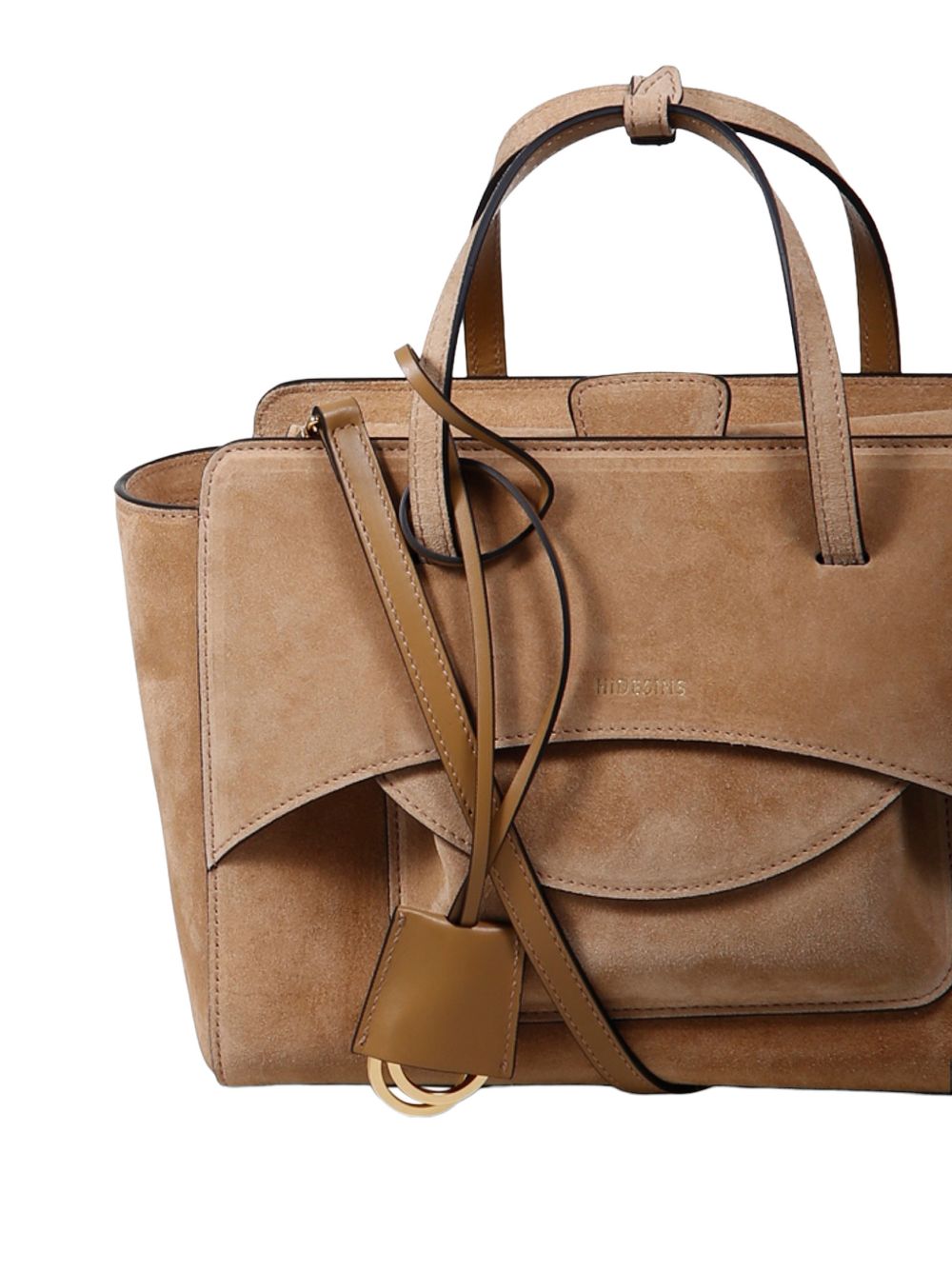 HIDESINS Flap Medium Leather Tote - Cammello Shopper