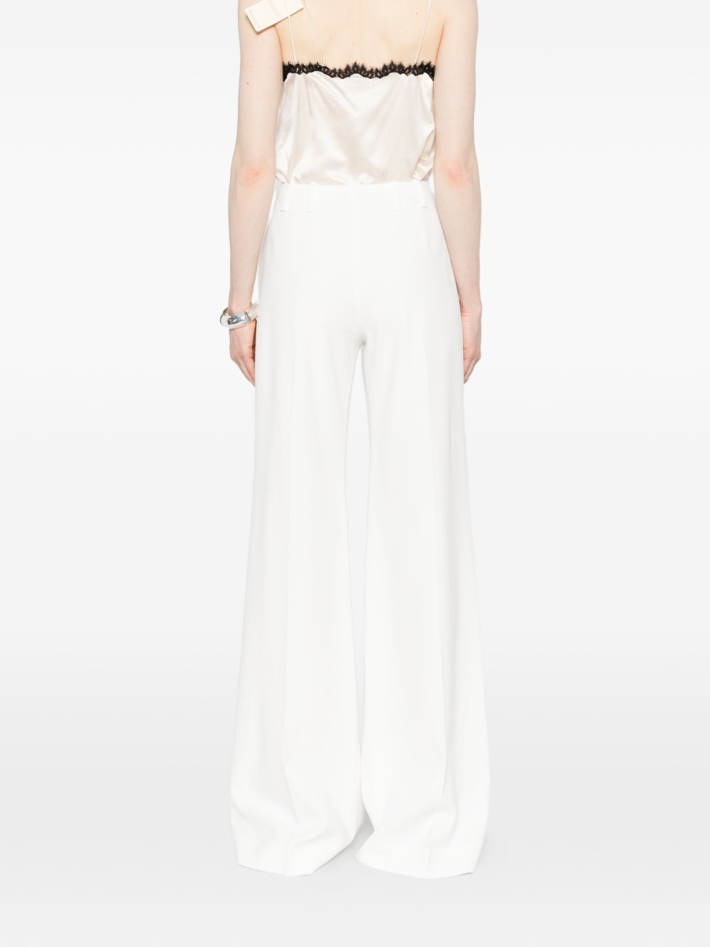 Ermanno Scervino Trousers — White Wide‑Leg Pleated