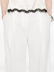 Ermanno Scervino Trousers — White Wide‑Leg Pleated