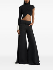 Courrèges Asymmetric Top – Black Cropped Twist Sleeve