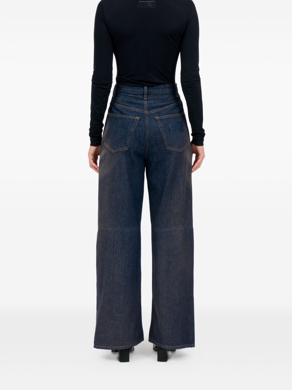 MM6 Maison Margiela Denim Cotton Jeans — Wide Leg Blue