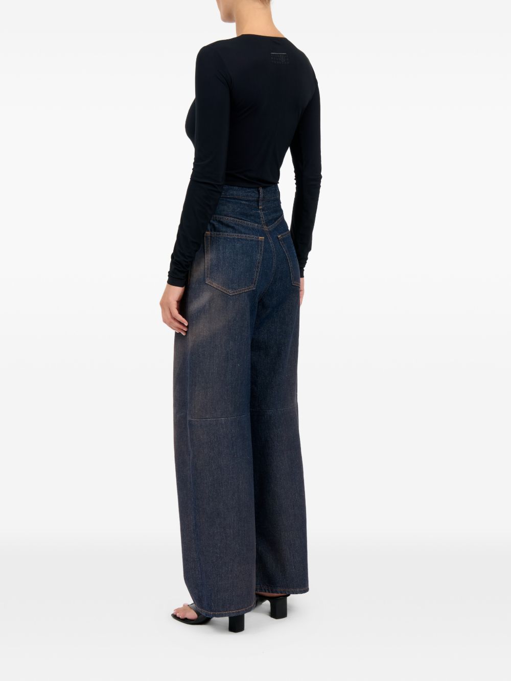 MM6 Maison Margiela Denim Cotton Jeans — Wide Leg Blue