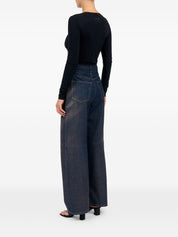 MM6 Maison Margiela Denim Cotton Jeans — Wide Leg Blue