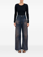 MM6 Maison Margiela Denim Cotton Jeans — Wide Leg Blue