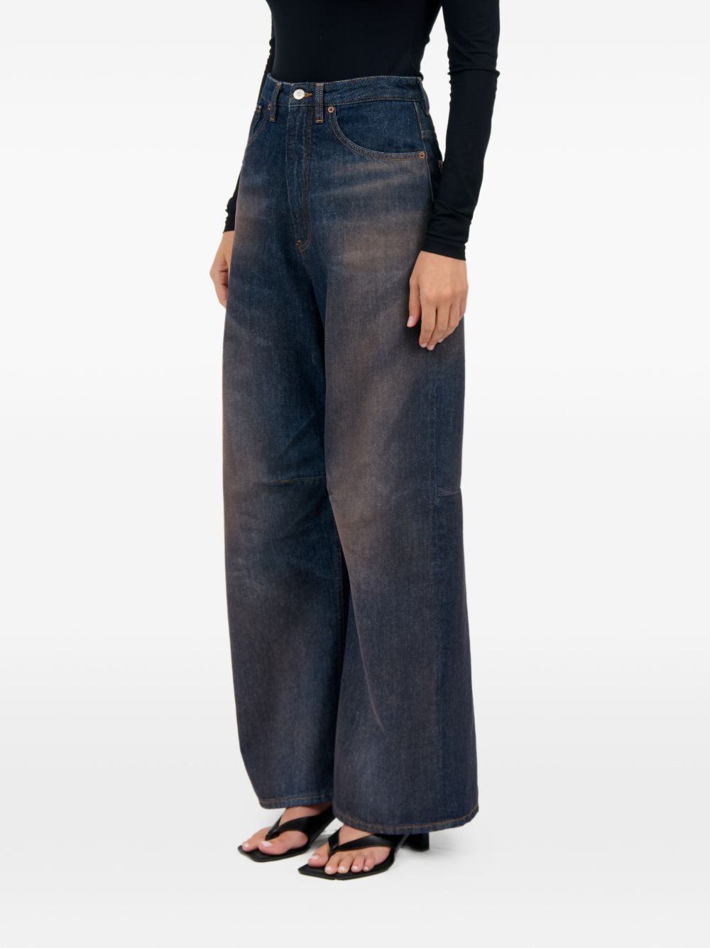 MM6 Maison Margiela Denim Cotton Jeans — Wide Leg Blue