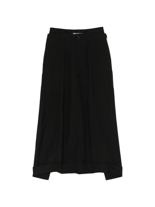 Junya Watanabe Long Skirt — Black Pleated Skirt