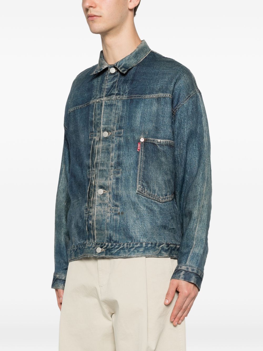 Junya Watanabe Linen Jacket for Men — Blue Classic Fit