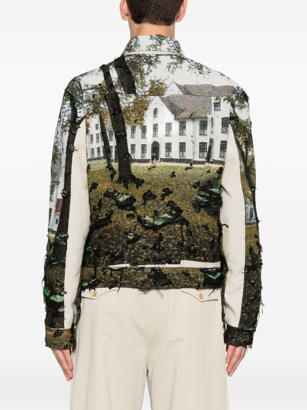 Junya Watanabe Printed Jacket for Men — Green Multicolor