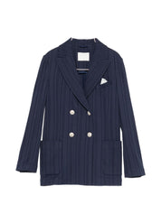 Circolo 1901 Jackets — Blue Double-Breasted Cotton
