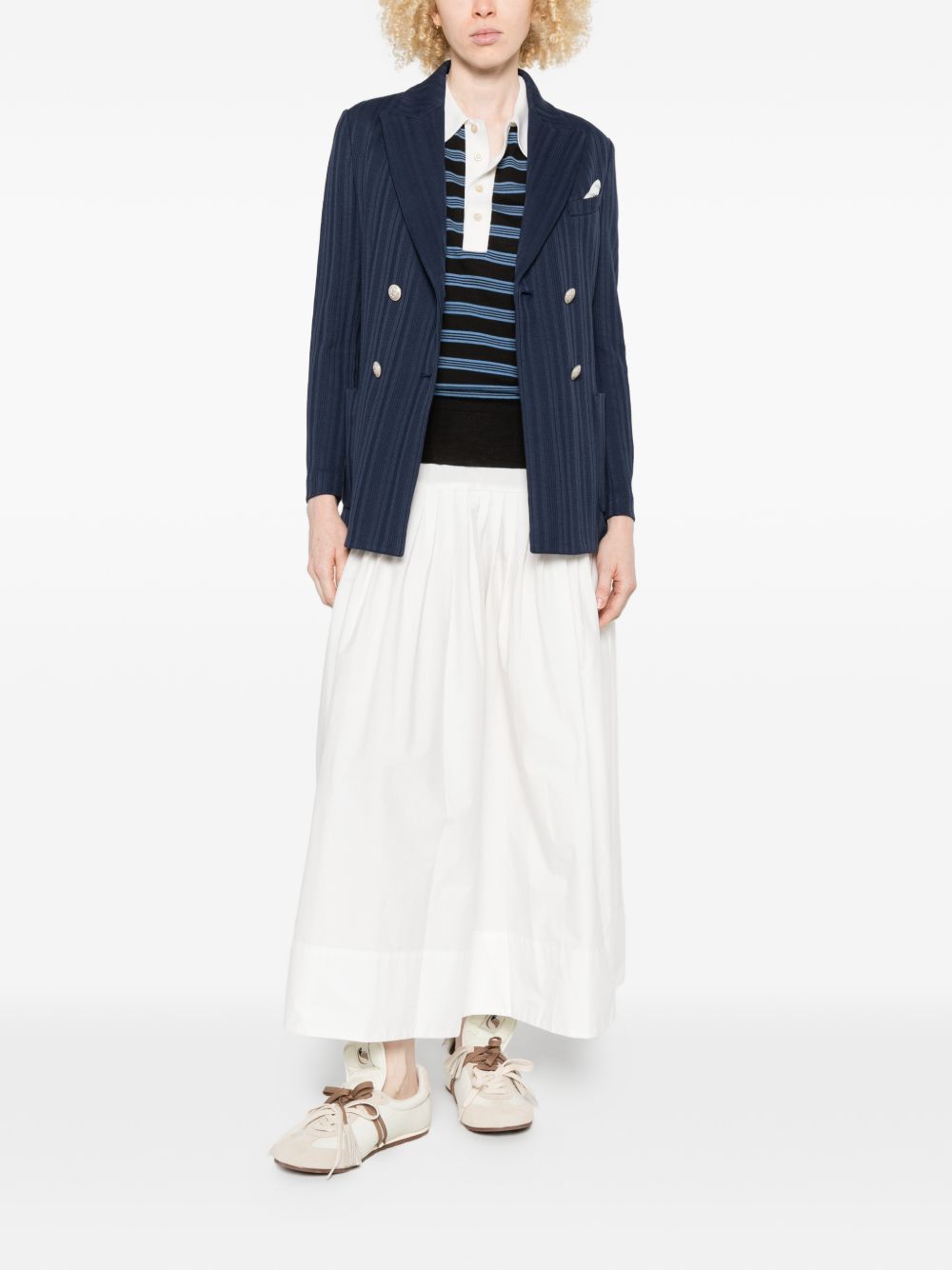 Circolo 1901 Jackets — Blue Double-Breasted Cotton