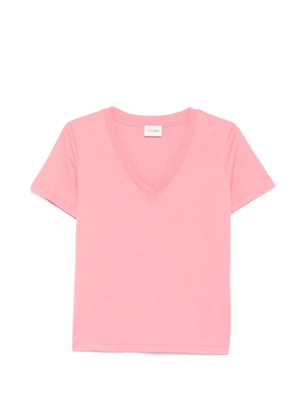 Closed Pink V‑Neck Organic Cotton T‑Shirt for Women