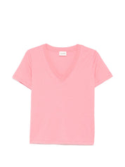Closed Pink V‑Neck Organic Cotton T‑Shirt for Women