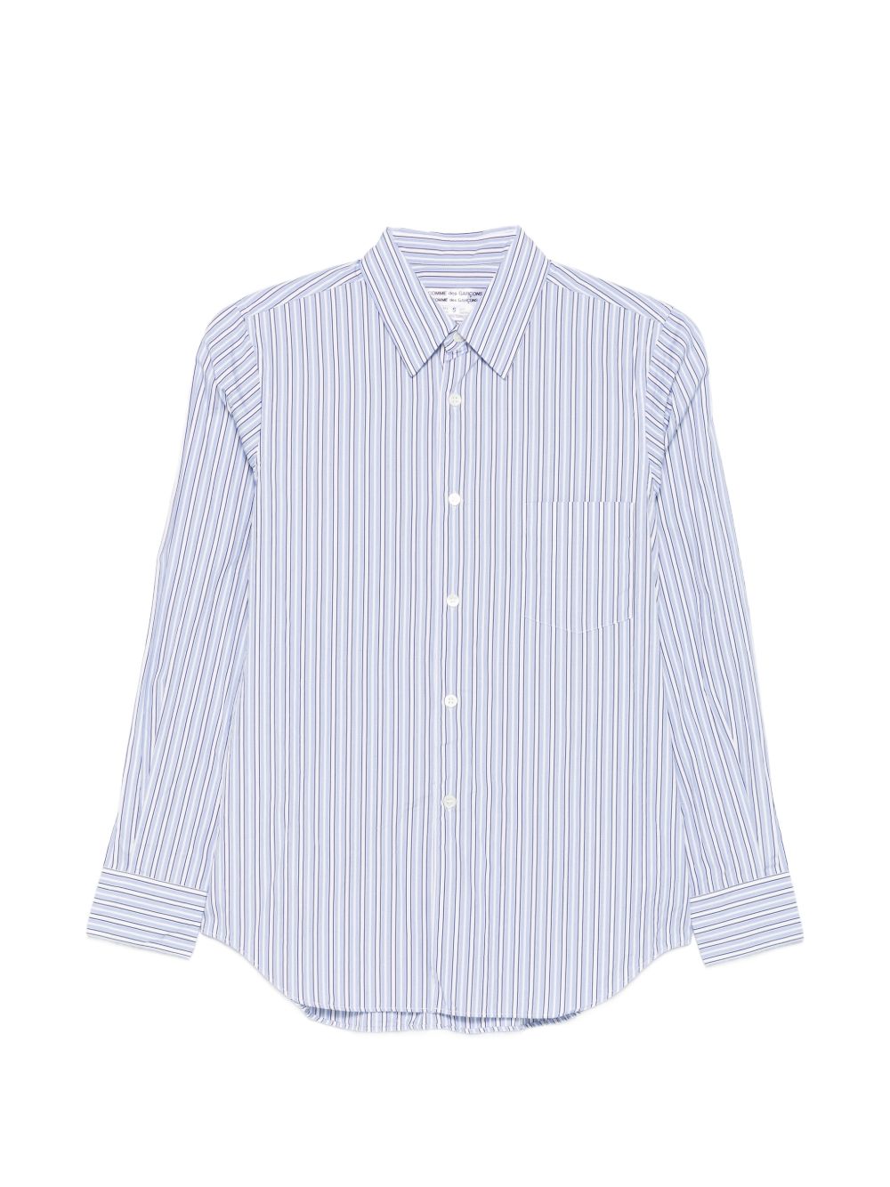 Comme Comme Cotton Shirt — Blue Stripe Shirt for Women