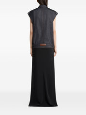Courreges Denim sleeveless bomber jacket