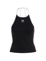 Marine Serre Black Moon Cotton Tank Top — New In