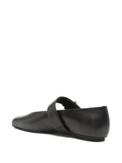 EMPORIO ARMANI EXCLUSIVE Flat Shoes — Black Leather Ballet