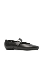 EMPORIO ARMANI EXCLUSIVE Flat Shoes — Black Leather Ballet