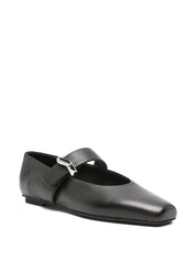 EMPORIO ARMANI EXCLUSIVE Flat Shoes — Black Leather Ballet