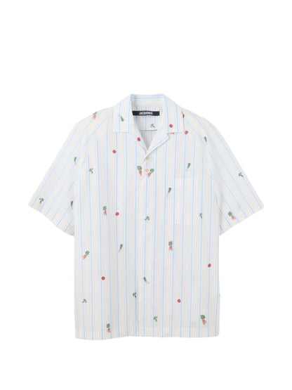 JACQUEMUS La Chemise Romarin Shirt — White Cotton