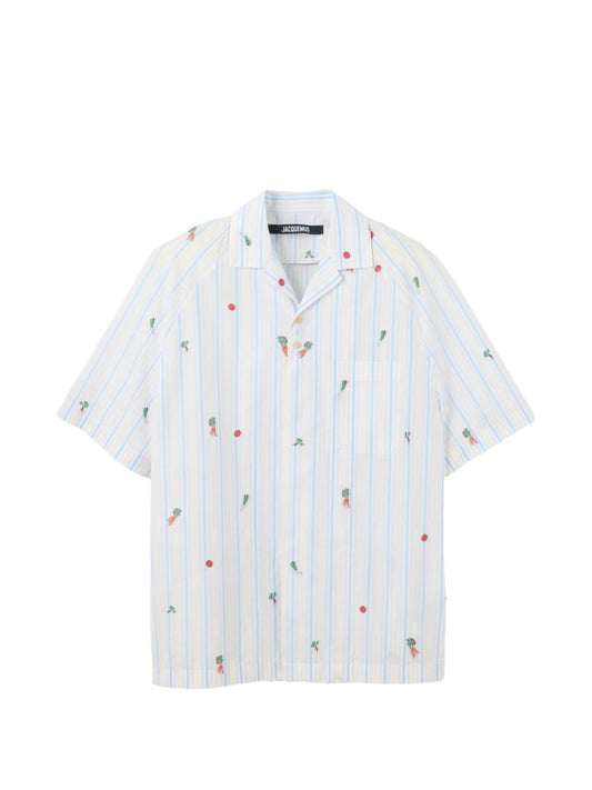 JACQUEMUS La Chemise Romarin Shirt — White Cotton