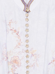 Zimmermann Dresses — Luna Linen Midi Dress, Azzurro