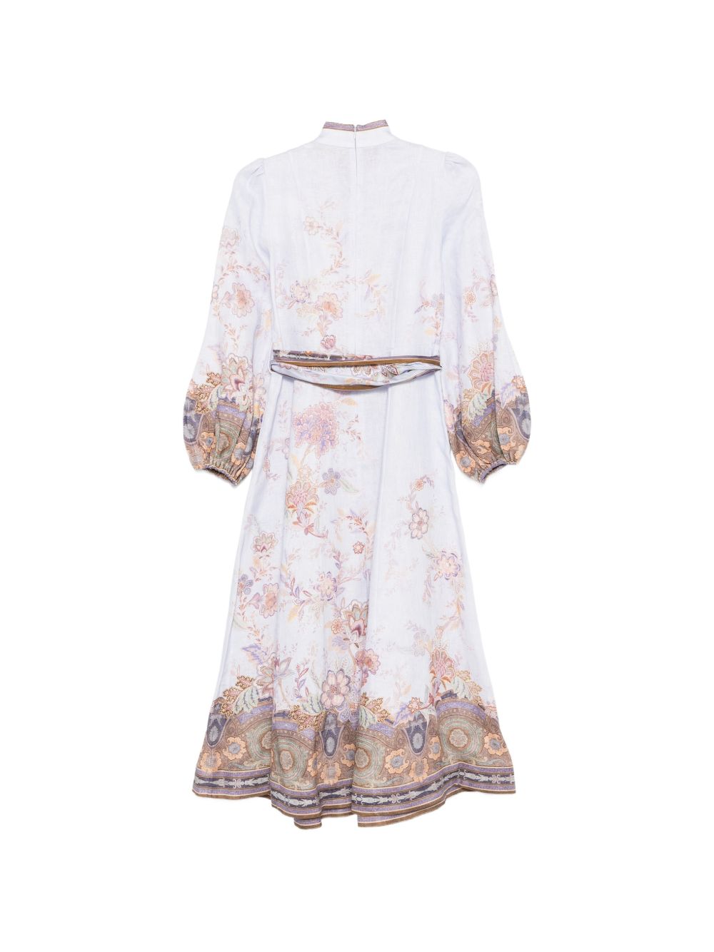 Zimmermann Dresses — Luna Linen Midi Dress, Azzurro