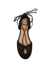 Odissi Espadrilles — Lima Rafia Black Flats