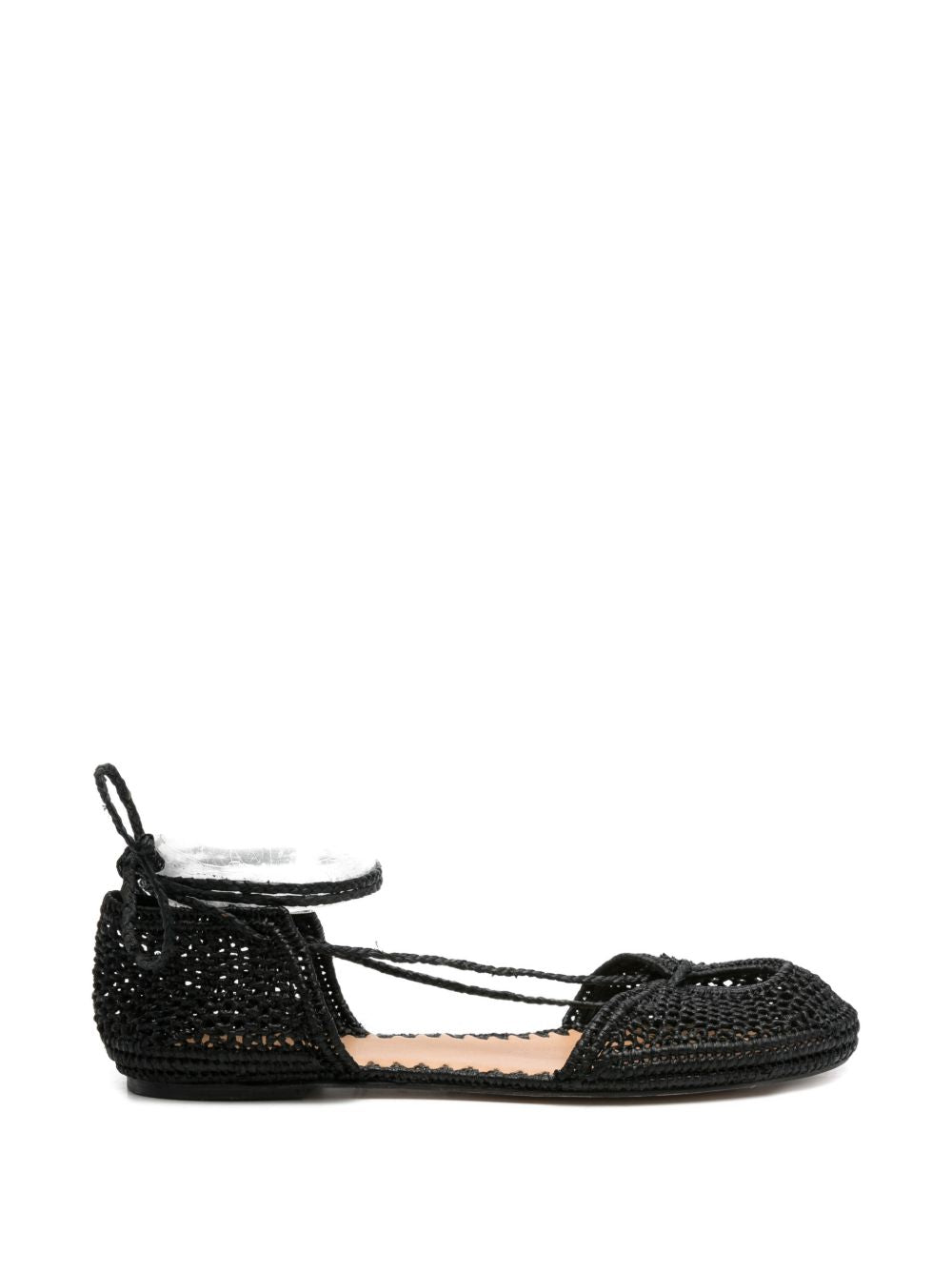 Odissi Espadrilles — Lima Rafia Black Flats
