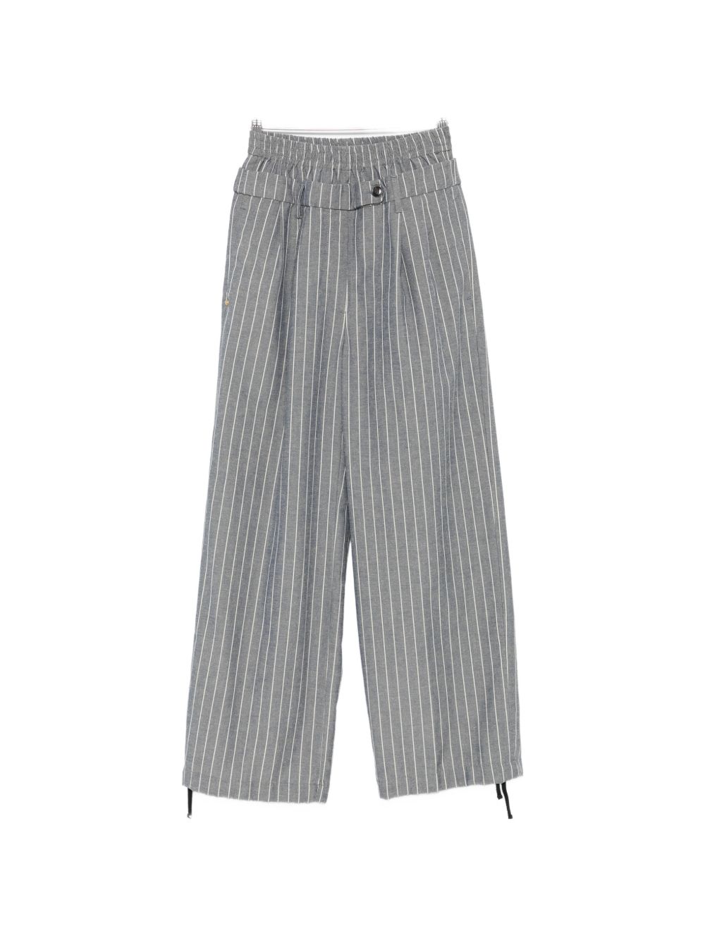 White Sand Linen Blend Trousers — Grey Tailored Fit