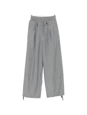 White Sand Linen Blend Trousers — Grey Tailored Fit