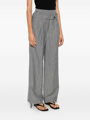 White Sand Linen Blend Trousers — Grey Tailored Fit