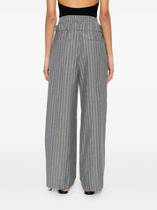 White Sand Linen Blend Trousers — Grey Tailored Fit