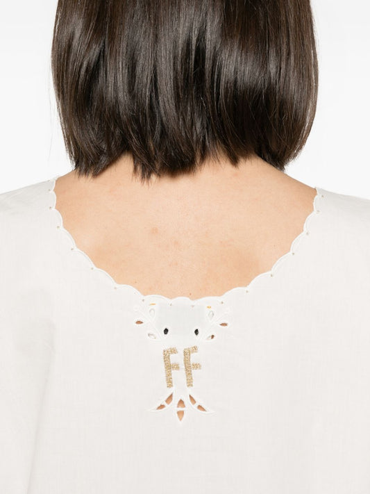 Forte Forte Embroidered Cotton Top — White Broderie