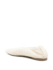 Fabiana Filippi Mesh Knit Ballets - White Flat Shoes