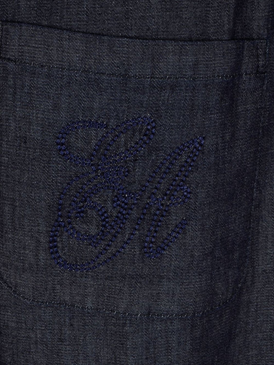 Emporio Armani Trousers for Women — Blue Denim, €195