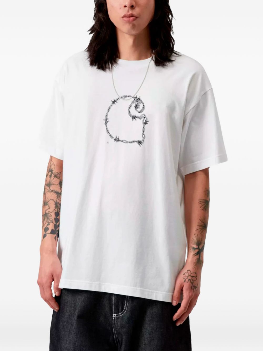 Carhartt Wip Main Logo Cotton T‑Shirt — White Topwear