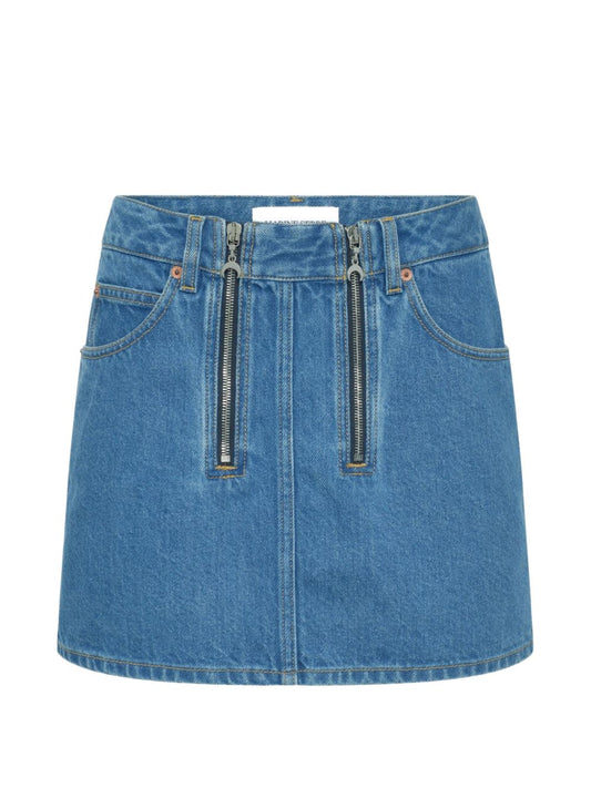 Marine Serre Denim Skirts — Light Blue Mini (Azzurro)