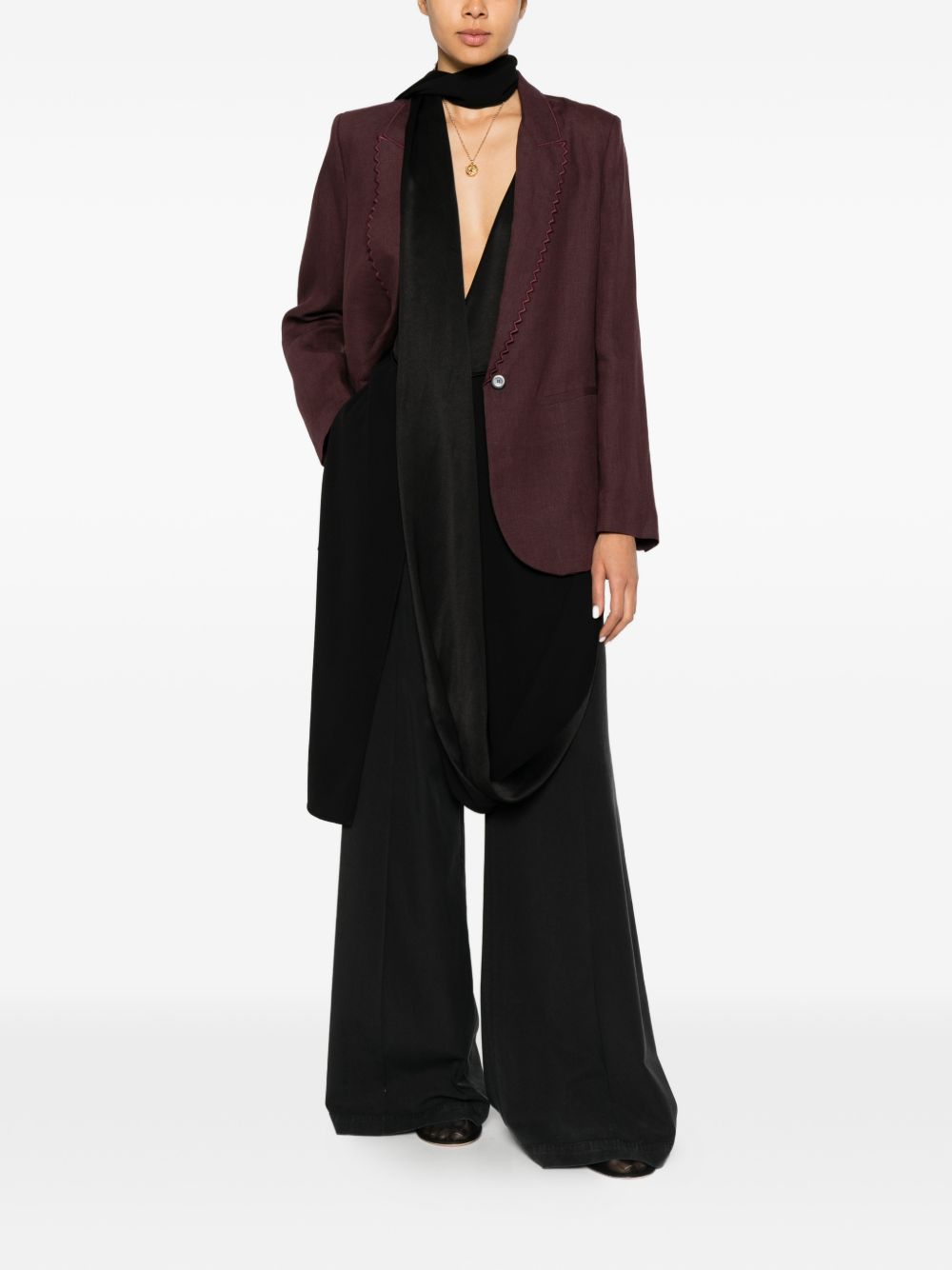 Forte Forte Linen Jacket — Single‑Breasted Brown