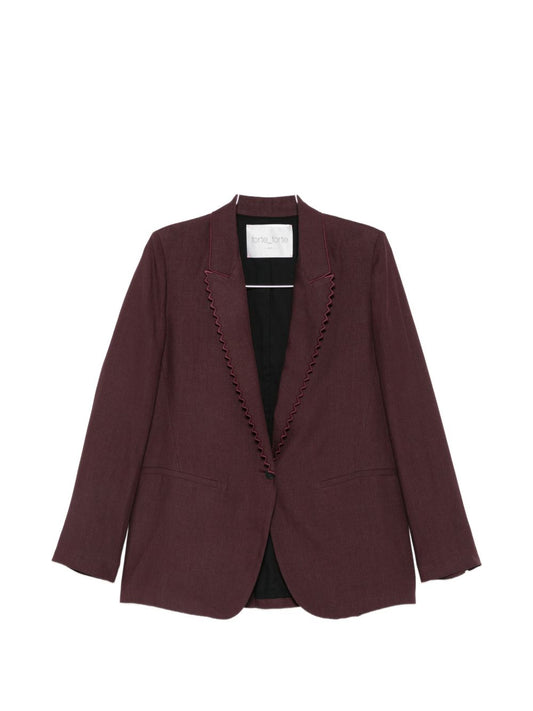 Forte Forte Linen Jacket — Single‑Breasted Brown